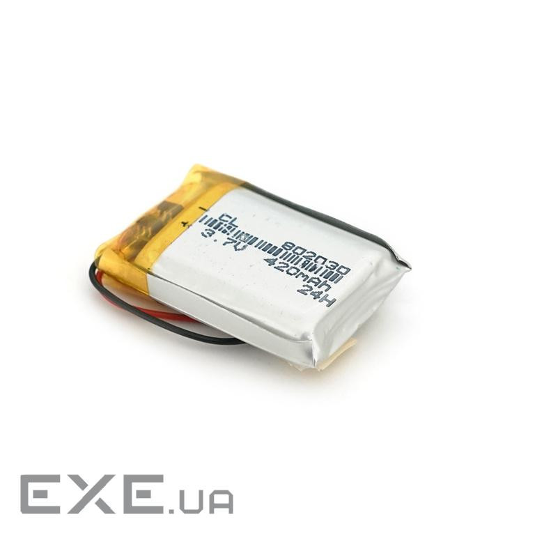 Літій-полімерний акумулятор 8*20*30mm (Li-ion 3.7В 420мА&middot,год) (802030) ) (802030)