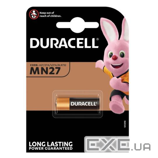 Батарейка лужна DURACELL MN27 BLN, 1шт в блістері, ціна за блістер (BD-MN27) (BD-MN27)