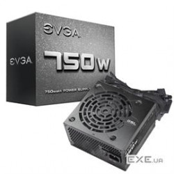 EVGA Power Supply 100-N1-0750-L1 750W +12V 120mm Sleeve Bearing Fan ATX Cable Retail