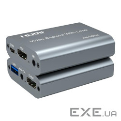 Зовнішня карта відеозахоплення PowerPlant HDMI to USB 4k/60hz (HDVC12) (CA916665)