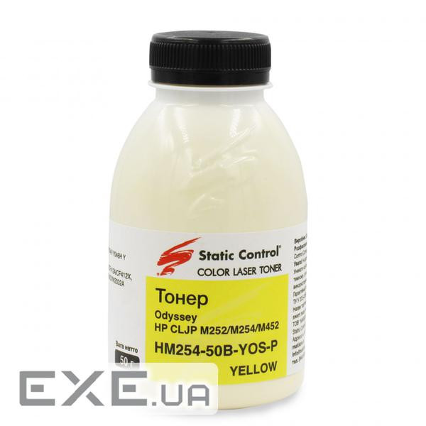 Тонер HP CLJP M252/M254/M452 50г yellow, фасовка Static Control (HM254-50B-YOS-P)