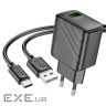 Зарядний пристрій HOCO CS21A Rich USB QC3.0 + cable USB to USB-C Black (6942007609906)
