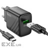 Зарядний пристрій HOCO CS21A Rich USB QC3.0 + cable USB to USB-C Black (6942007609906)
