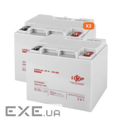 Комплект із двох акумуляторних гелевих батарей для ДБЖ 12V 90Ah (45Ah + 45Ah) 1080Wh (23197)