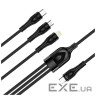Дата кабель USB-C to Lightning + Micro 5P + USB-C 1.2m 3.0A (PD60W data) Black ColorWay (CW-CBPDU3060-BK)