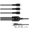 Дата кабель USB-C to Lightning + Micro 5P + USB-C 1.2m 3.0A (PD60W data) Black ColorWay (CW-CBPDU3060-BK)