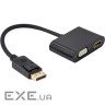 Перехідник Cablexpert DisplayPort to HDMI/VGA (A-DPM-HDMIFVGAF-01)