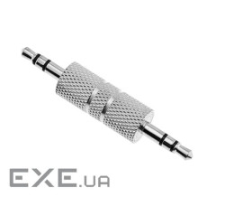 Перехідник аудіо Jack 3.5mm 3pin M/M,адаптер стерео AUX Zinc,металік (62.09.8444-1) (62.09.8444-1)