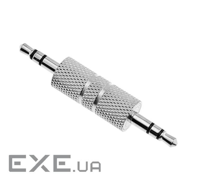 Перехідник аудіо Jack 3.5mm 3pin M/M,адаптер стерео AUX Zinc,металік (62.09.8444-1) (62.09.8444-1)