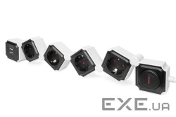 Блок розеток DIGITUS Flexible, 4xSchuko 16A, 2xUSB 2.4A, вимикач (DA-70620)