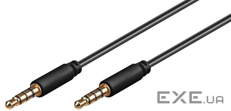 Кабель аудіо-сигнальний Jack 3.5mm 4pin M / M 1.0m, Apple Shielded Cu, чорний (75.06.3826-1)
