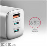 Зарядний пристрій AXAGON 1xUSB + 2xUSB-C 65W QC4+ PD3.0 PPS white (ACU-DPQ65W)