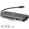 Концентратор Vinga USB-C 3.1 to HDMI+RJ45_1Gbps+3xUSB3.0+SD/TF+PD100W (VHYC8)