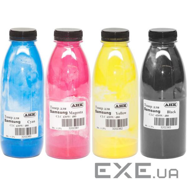 Тонер Samsung SL-C430W/480W, B/C/M/Y SET (Black 40г, Color 30г) AHK (3202649)
