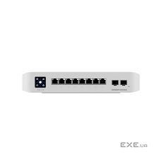 Ubiquiti USW-Pro-8-PoE-EU An 8-port, Layer 3 switch with PoE+ and PoE++ output.