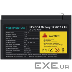 Акумуляторна батарея Marsriva 12.8V, 7.2A, літієва батарея (MR-LFP12-7-LAR) (MR-LFP12-7-LAR)