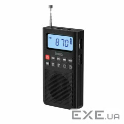Радіоприймач HOCO HI51, Bluetooth, FM / AM радіо, AUX, корпус пластмас, Black, BOX