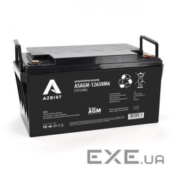 Акумулятор AZBIST Super AGM ASAGM-12650M6, Black Case, 12V 65.0Ah (348 х 168 (ASAGM-12650M6 Black