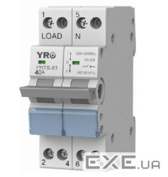 Модульний перекидний автомат трипозиційний (перекидний автомат) YRO YMTS-63-I, 2P (YMTS-63-I 2P 40A)