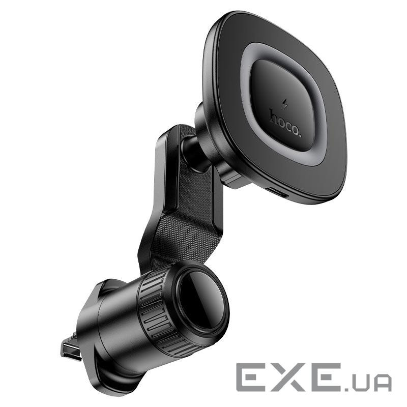 Автоутримувач HOCO HW30+ Wireless Charging 15W, кріплення на решітку, затискач 50-90мм, Gray, Box