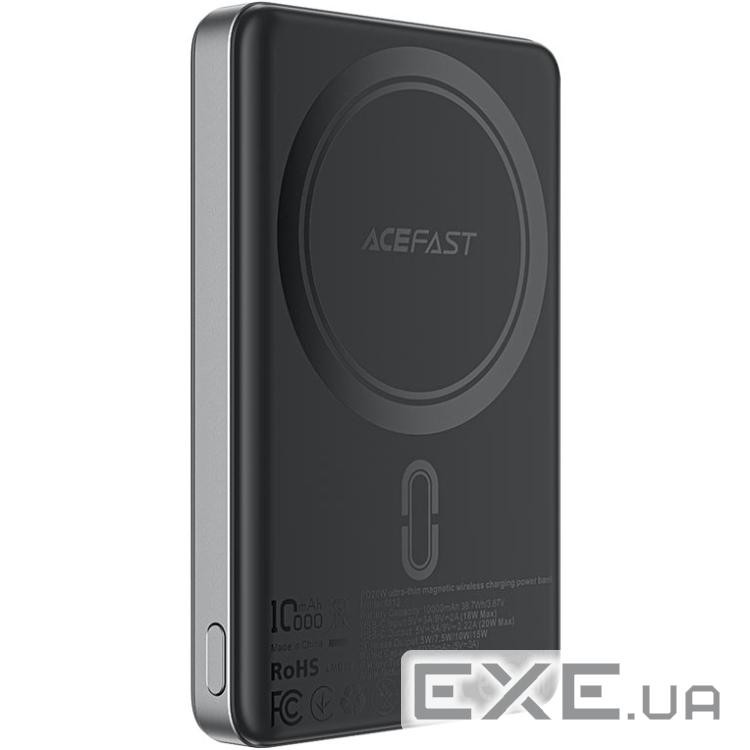 УМБ Acefast Magnetic Wireless 10000mAh 20W PD,QC 3.0, QI 15W M12 Black (6974316283393)