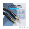 Кабель мультимедійний 3.5mm M to 3.5mm M 1.5m black Vention (BAXBG)