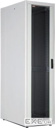 Шафа Basic 22U 600x1000мм, дв.і скло, зад. стін. метал, 600кг, сіра (LN-DB22U6010-LG-111-F)