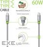 Дата кабель USB-C to USB-C 1.0m CBGNYTT1 60W Grey Intaleo (1283126559501)