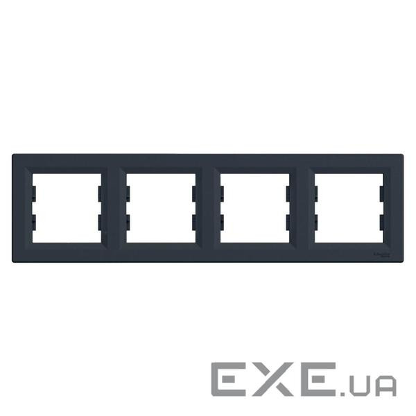 Рамка 4 поста антрацит горизонтальна Schneider Electric EPH5800471 Asfora