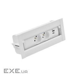 Розетк блок Simon486: 2x250В тип F, зарядн пристрій 2xUSB тип A+C, білий (48630F20B000000-33)