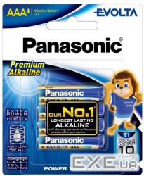 Батарейка Panasonic Evolta лужна AAA блістер, 4 шт. (LR03EG/4B)