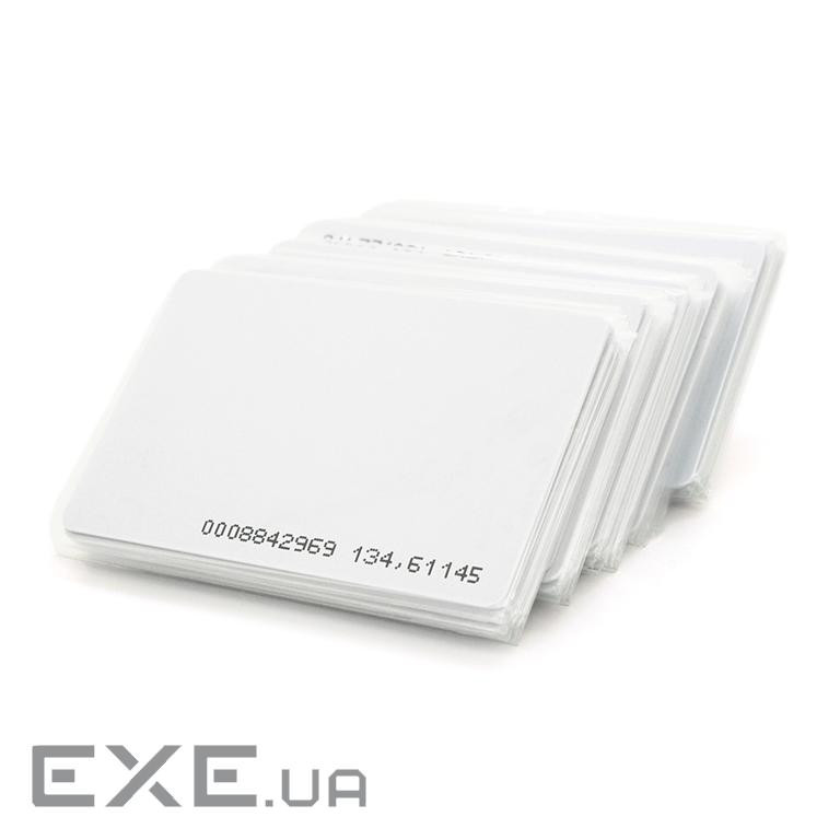 Безконтактна картка ID Em-Marine 125 КГц (TK4100), товщина 1.6 мм. Колір білий. З прорізом (YT33349) (YT33349)
