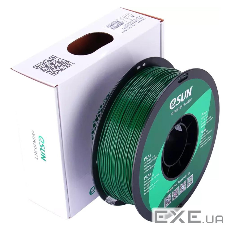 Пластик для 3D-принтера eSUN PLA+ P1.75мм, 1кг, green pine (PLA+P175PG1)