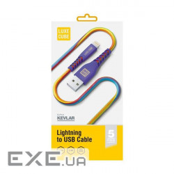 Кабель Luxe Cube Kevlar USB - Lightning (M/M), 1.2 м, райдужний (8886668686341)