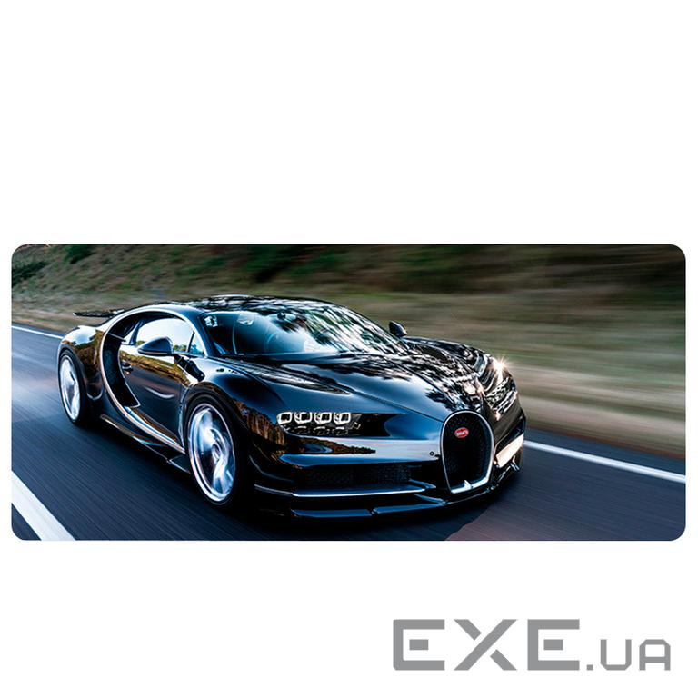 Коврик 300*800 тканинний Bugatti Chiron з боковою прошивкою, товщина 3 мм, Black, Пакет (C08383)
