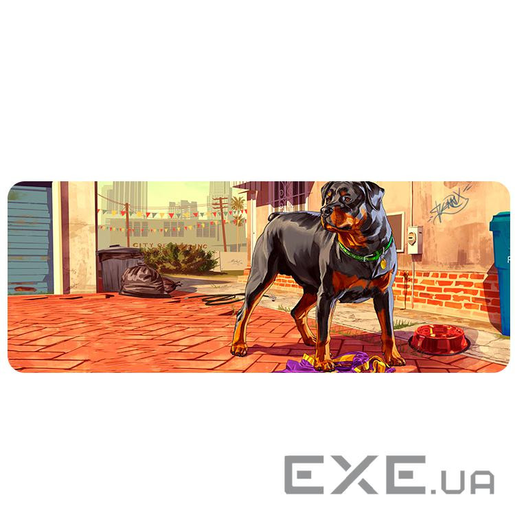 Коврик 300*800 тканинний GTA5 Dog з боковою прошивкою, толщина 3 мм, Пакет (GTA6)
