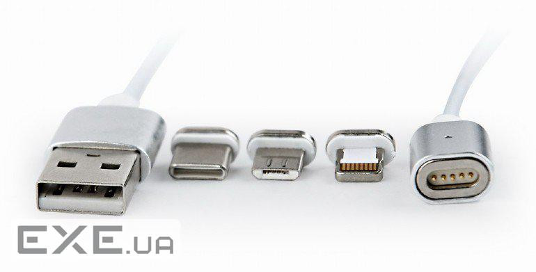 Дата кабель USB 2.0 AM to Lightning + Micro 5P + USB-C 1.0m Cablexpert (CC-USB2-AMLM31-1M)