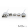 Дата кабель USB 2.0 AM to Lightning + Micro 5P + USB-C 1.0m Cablexpert (CC-USB2-AMLM31-1M)