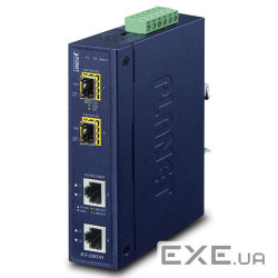 Медіаконвертер, 2 порти 10/100/1000BaseT та 2 порти SFP (100/1000/2500X), IP30, -40+75 (IGT-2205AT)