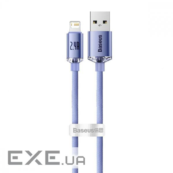 Кабель BASEUS Crystal Shine Series Fast Charging Data Cable USB to iP 2.4A 2м Purple (CAJY000105)