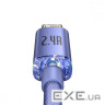 Кабель BASEUS Crystal Shine Series Fast Charging Data Cable USB to iP 2.4A 2м Purple (CAJY000105)