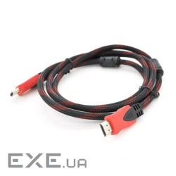 Кабель мультимедійний HDMI M to HDMI M 1.8m V1.4 black/red Merlion (YT-HDMI(M)/(M)NY/RD-1.8m)