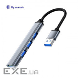 Хаб Dynamode USB Type-A to 1х USB3.0, 3x USB 2.0, метал, темно-сірий (DM-UH-312) (DM-UH-312)
