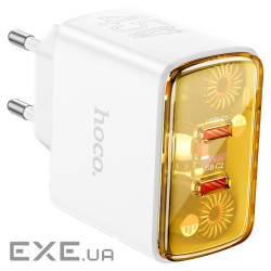 СЗУ HOCO CS43A 110-240V, PD45W, 2*USB-C, White, Box