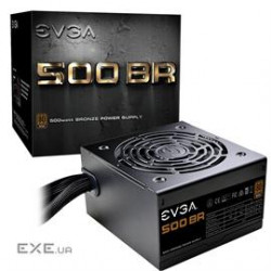 EVGA Power Supply 100-BR-0500-K1 500 BR 500W 80+BRONZE 12V PCI Express 120mm Long SleeveBearing Reta
