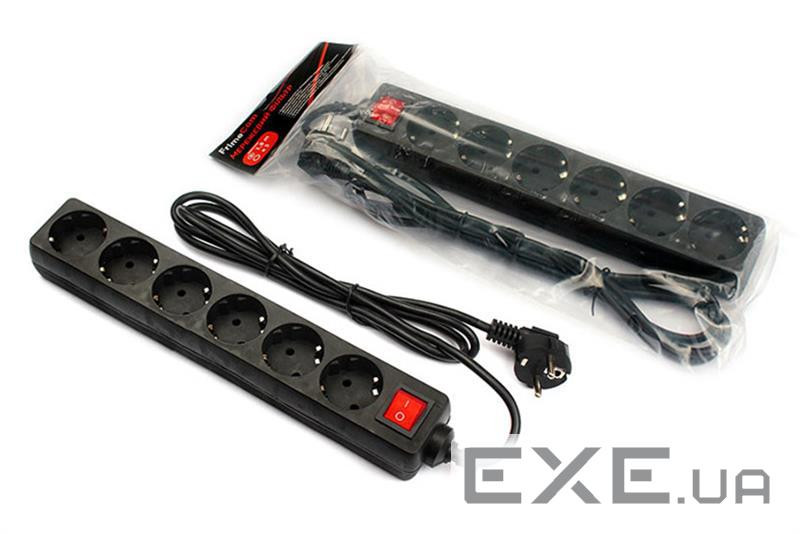 Мережевий фільтр-подовжувач FRIMECOM FC-B2006W Black (6 розеток, 1.8м ) (FC-B2006W 1.8 B)