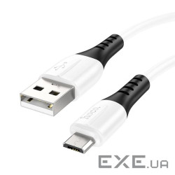 Кабель HOCO X82 USB to Micro 2.4A, 1m, silicone, silicone connectors, White (6931474768568)