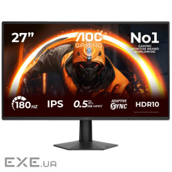Монiтор TFT AOC 27" 27G50F IPS FHD 180Hz(OC) HDMI DP Black