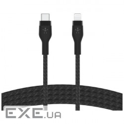 Дата кабель USB-C to Lightning 1.0m braided silicone black Belkin (CAA011BT1MBK)