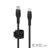 Дата кабель USB-C to Lightning 1.0m braided silicone black Belkin (CAA011BT1MBK)